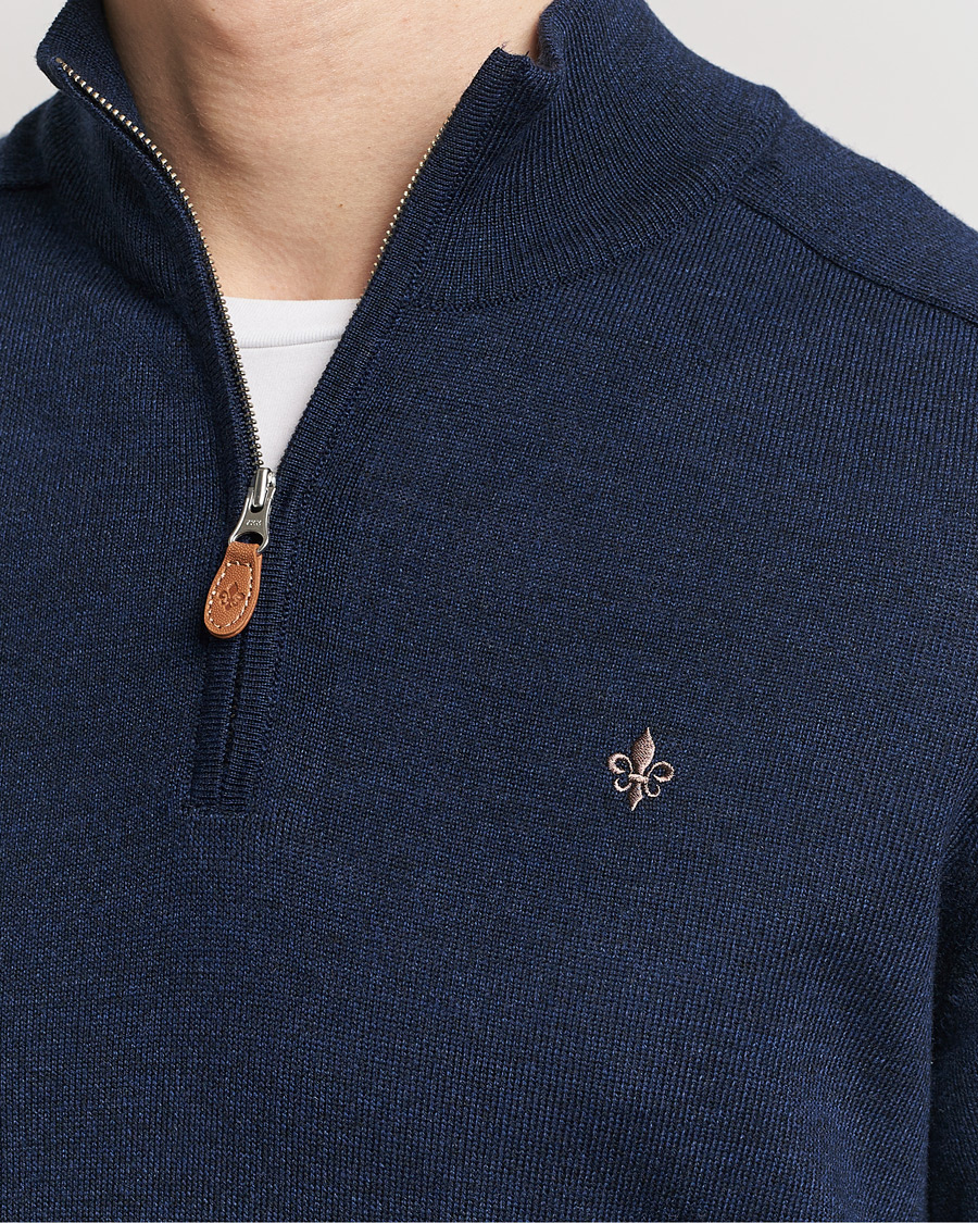 Herre | Gensere | Morris | John Merino Half Zip Blue