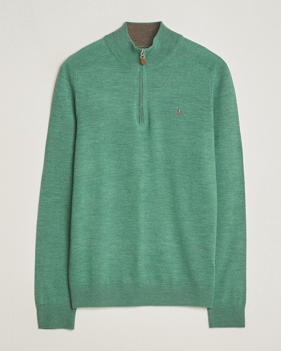 Herre | Gensere | Morris | John Merino Half Zip Light Green