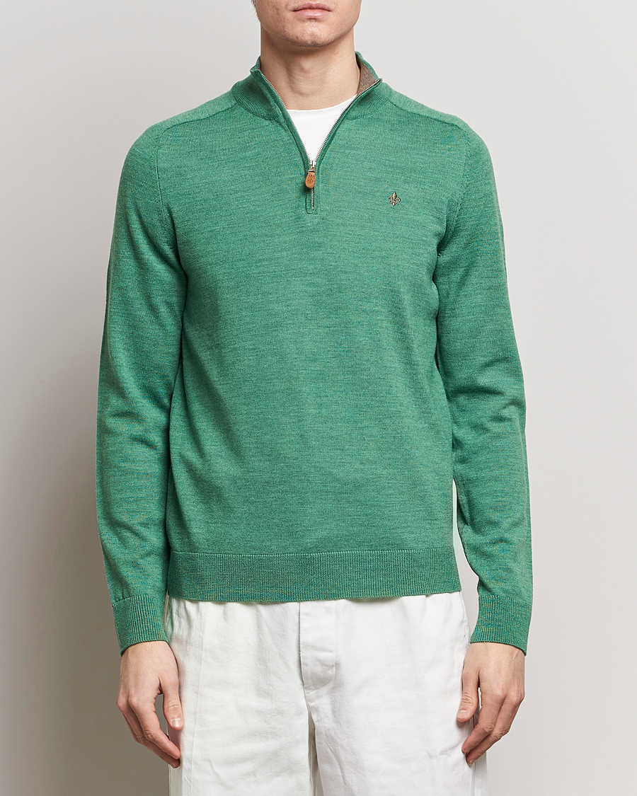 Herre | Salg klær | Morris | John Merino Half Zip Light Green