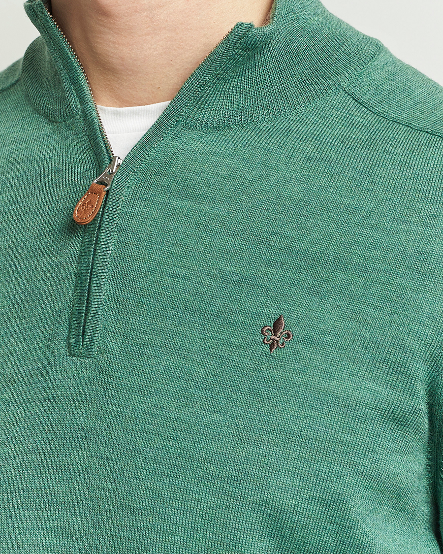 Herre | Gensere | Morris | John Merino Half Zip Light Green