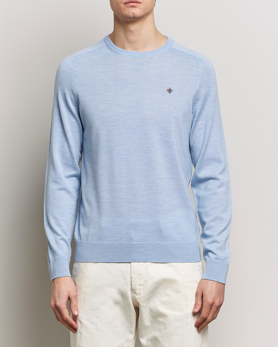 Herre | Morris | Morris | Merino Crew Neck Pullover Light Blue