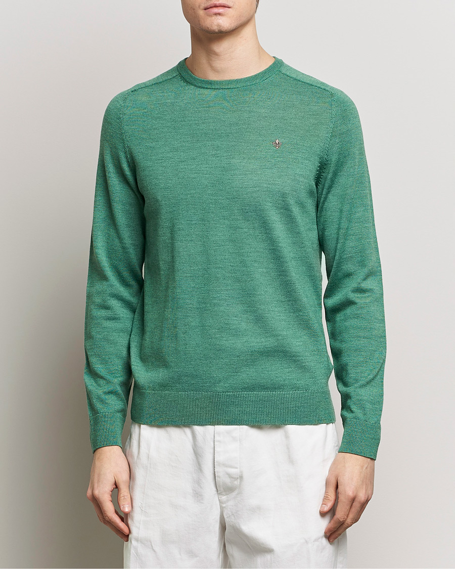 Herre | Salg klær | Morris | Merino Crew Neck Pullover Light Green