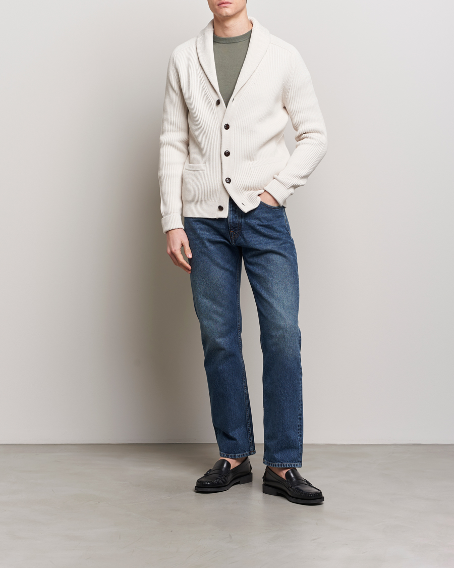 Herre | Gensere | Morris | Brayden Shawl Cardigan White