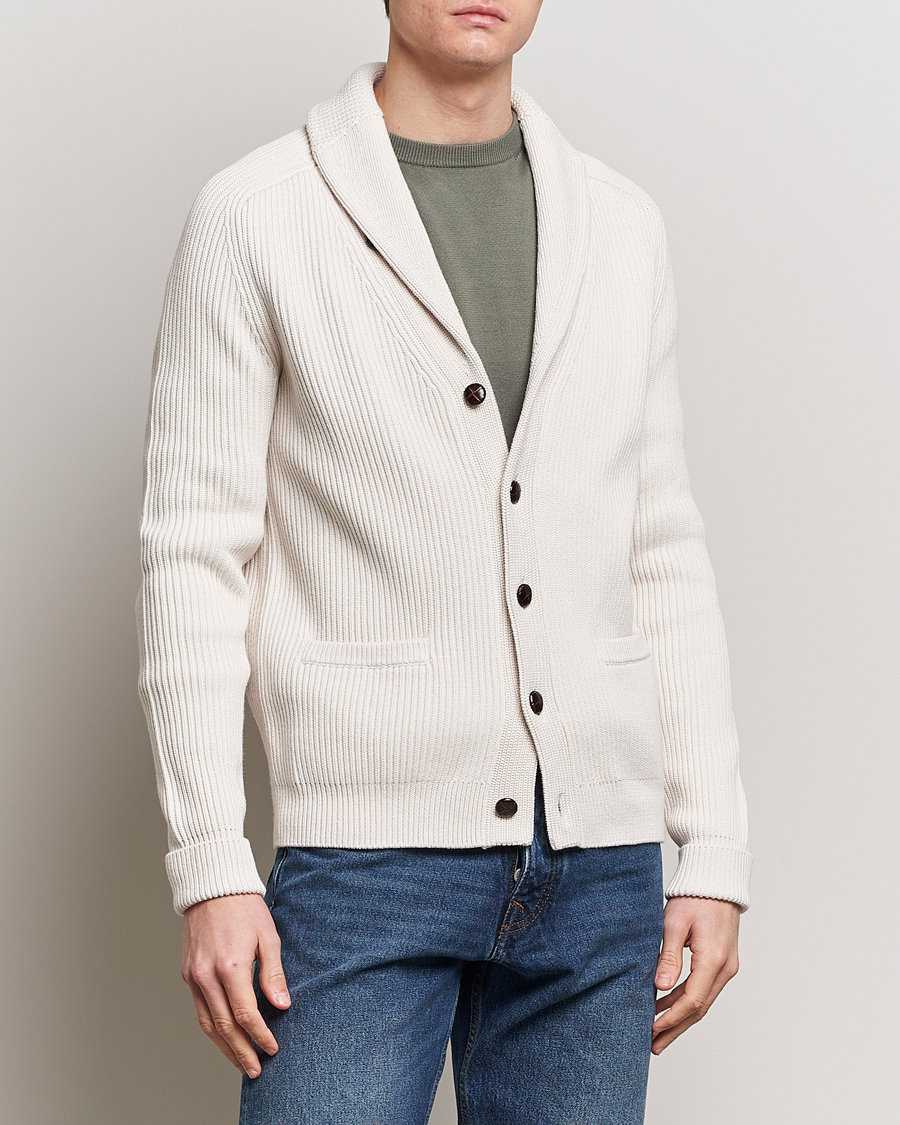Herre | Gensere | Morris | Brayden Shawl Cardigan White