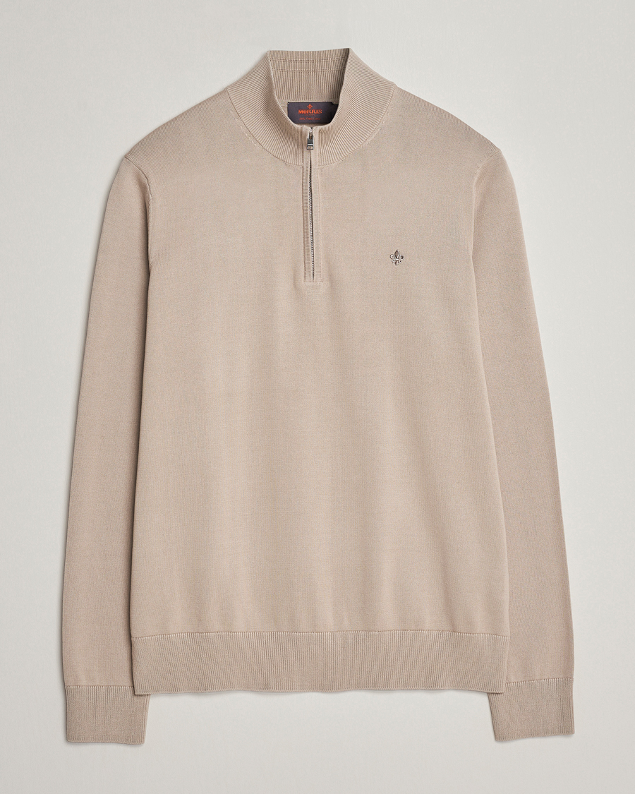 Herre | Gensere | Morris | Riley Cotton Half Zip Khaki