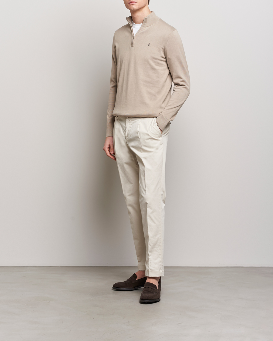 Herre | Gensere | Morris | Riley Cotton Half Zip Khaki