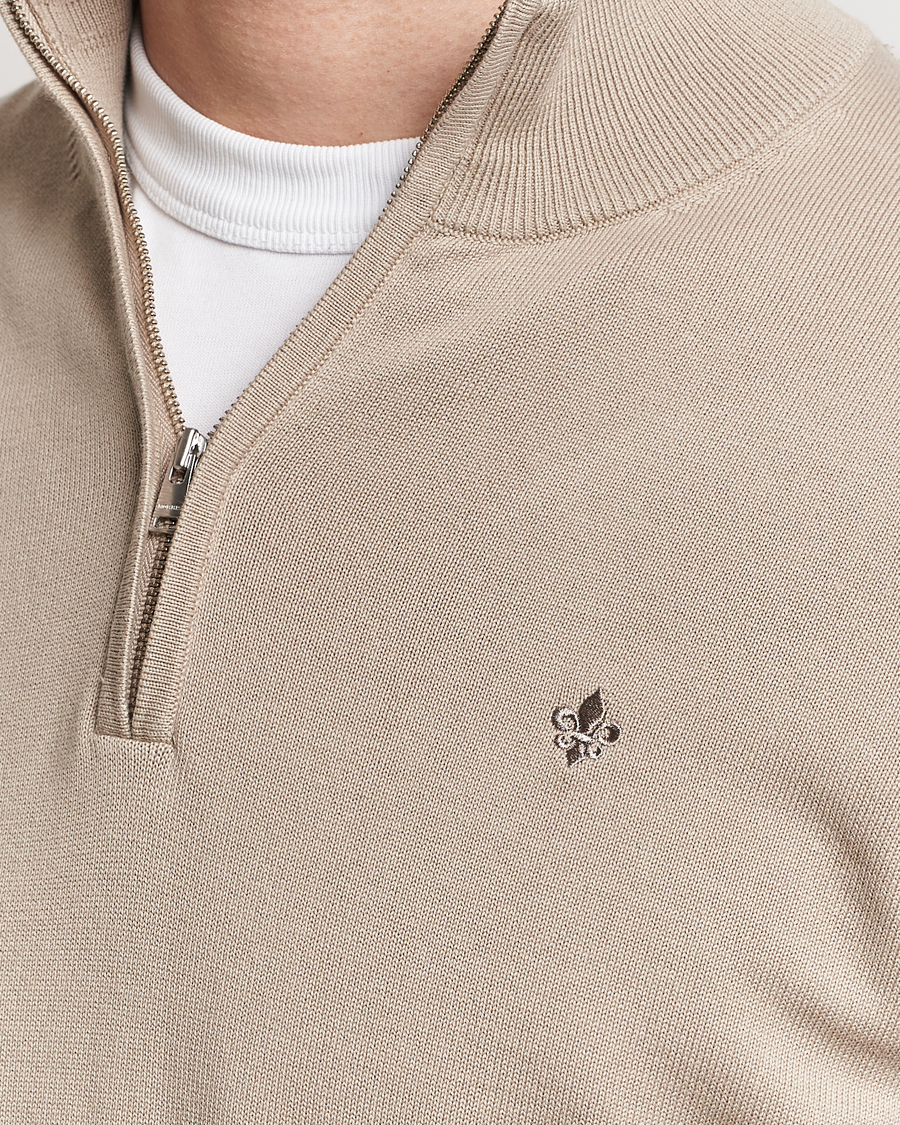 Herre | Gensere | Morris | Riley Cotton Half Zip Khaki