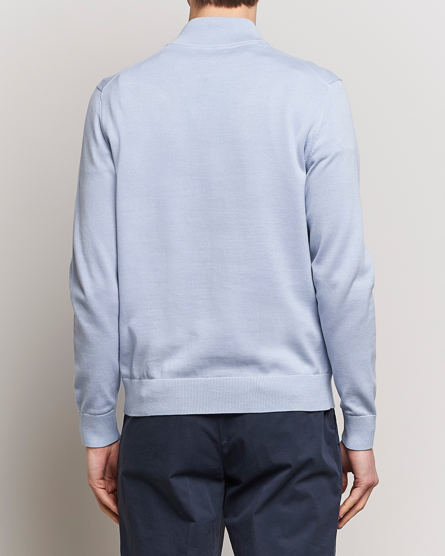 Herre | Gensere | Morris | Riley Cotton Half Zip Light Blue