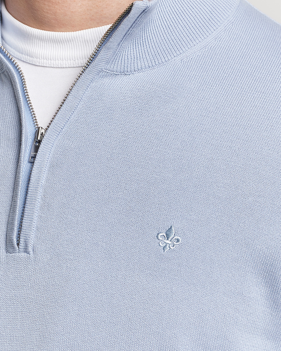 Herre | Gensere | Morris | Riley Cotton Half Zip Light Blue
