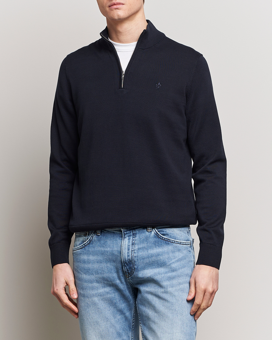 Herre | Morris | Morris | Riley Cotton Half Zip Navy