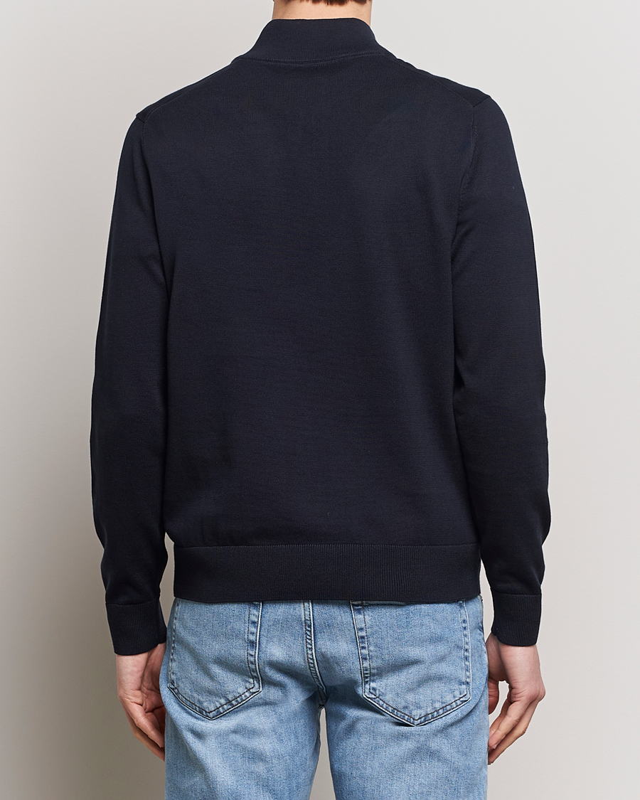 Herre | Gensere | Morris | Riley Cotton Half Zip Navy