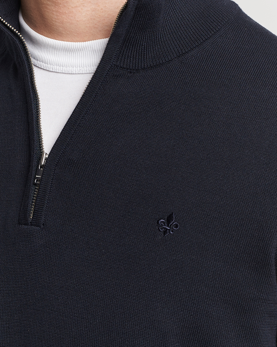Herre | Gensere | Morris | Riley Cotton Half Zip Navy