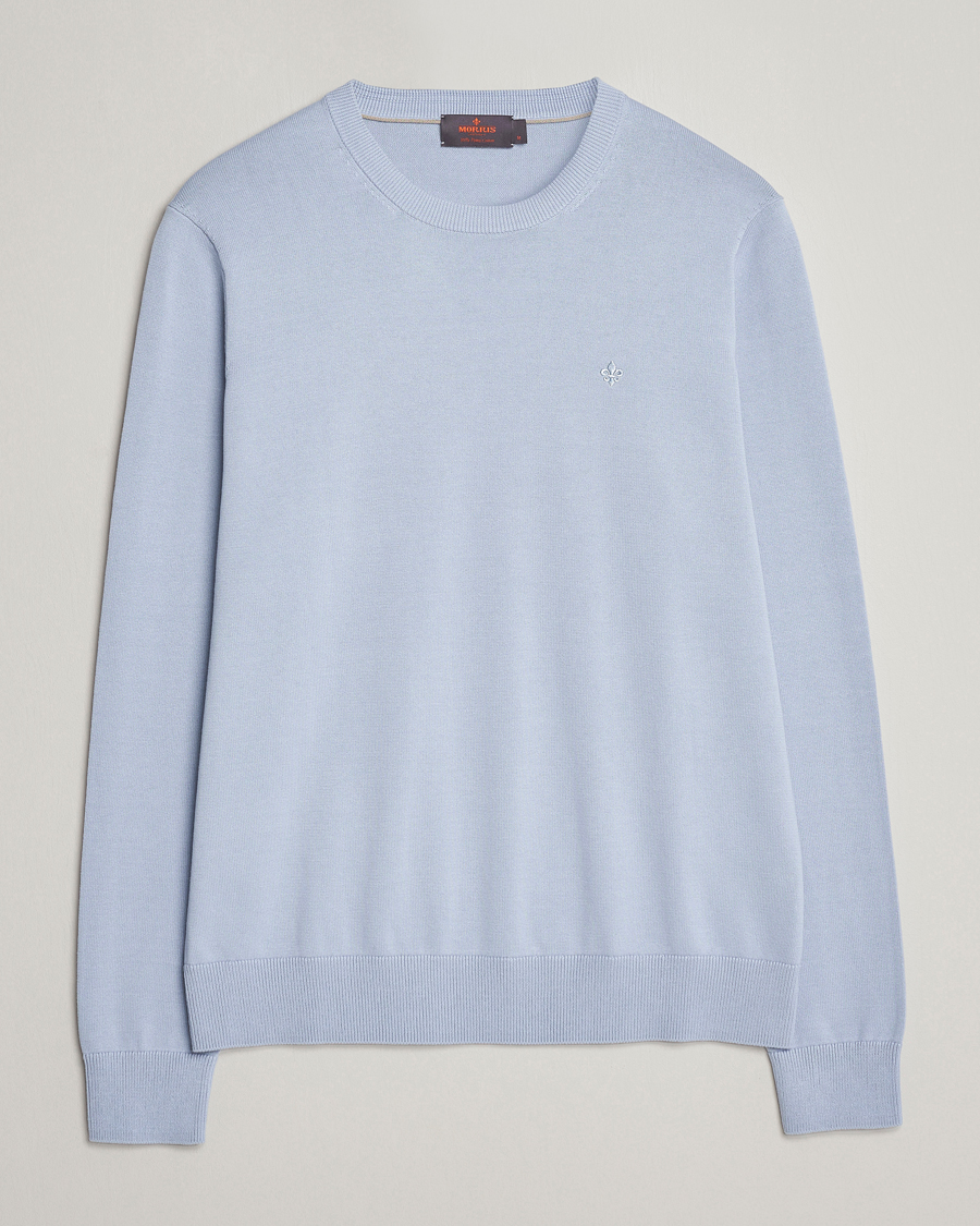 Herre | Gensere | Morris | Riley Cotton Crew Neck Pullover Light Blue
