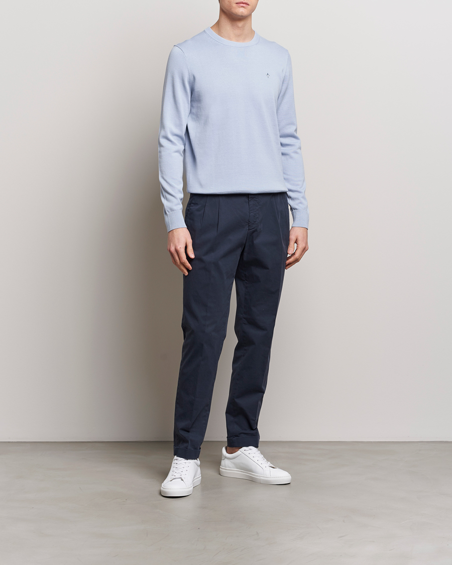Herre | Gensere | Morris | Riley Cotton Crew Neck Pullover Light Blue