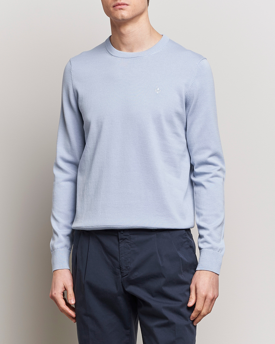 Herre | Pullovers rund hals | Morris | Riley Cotton Crew Neck Pullover Light Blue
