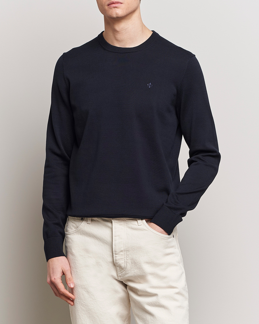 Herre | Salg | Morris | Riley Cotton Crew Neck Pullover Old Blue