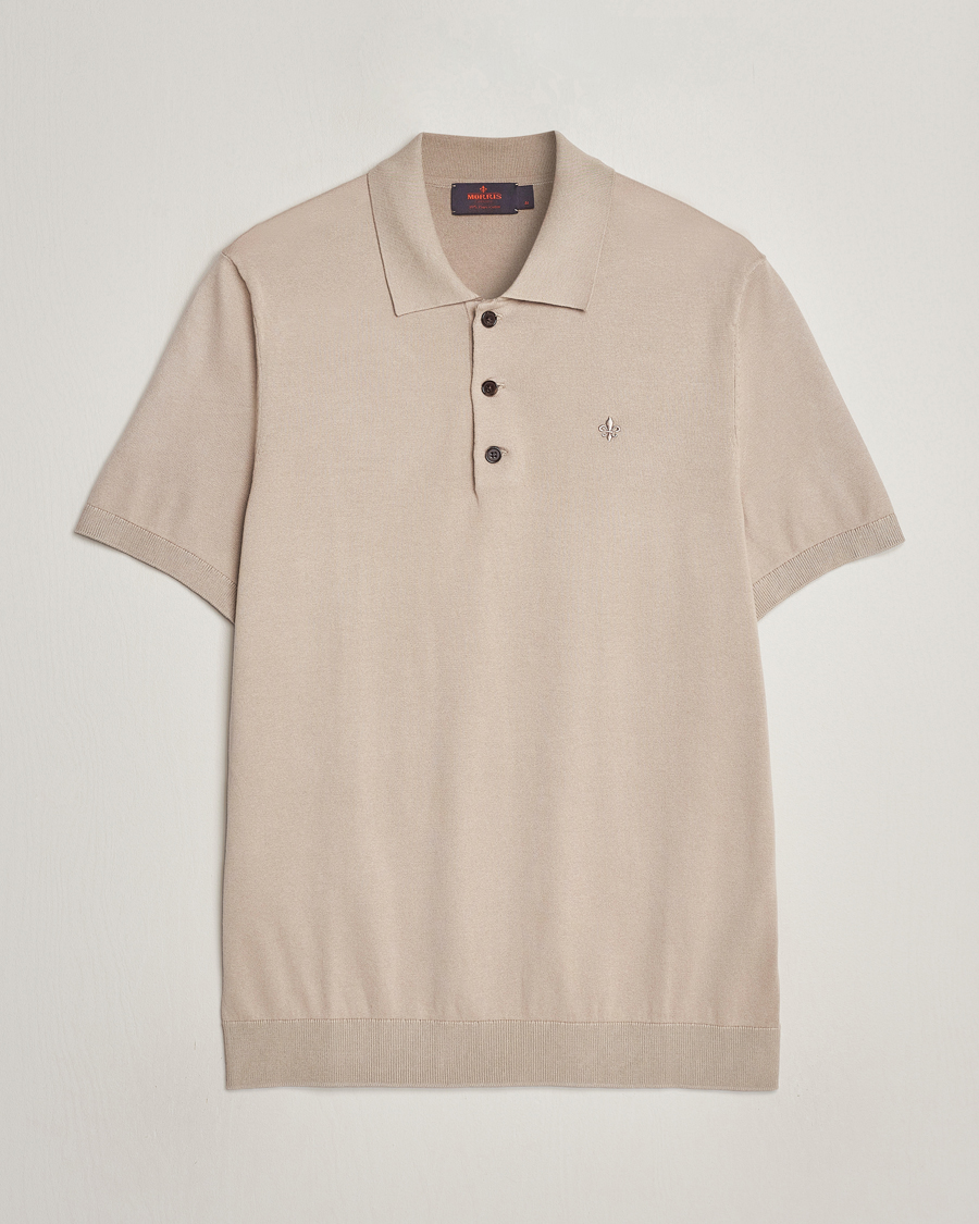 Herre | Gensere | Morris | Cenric Cotton Knitted Short Sleeve Polo Khaki