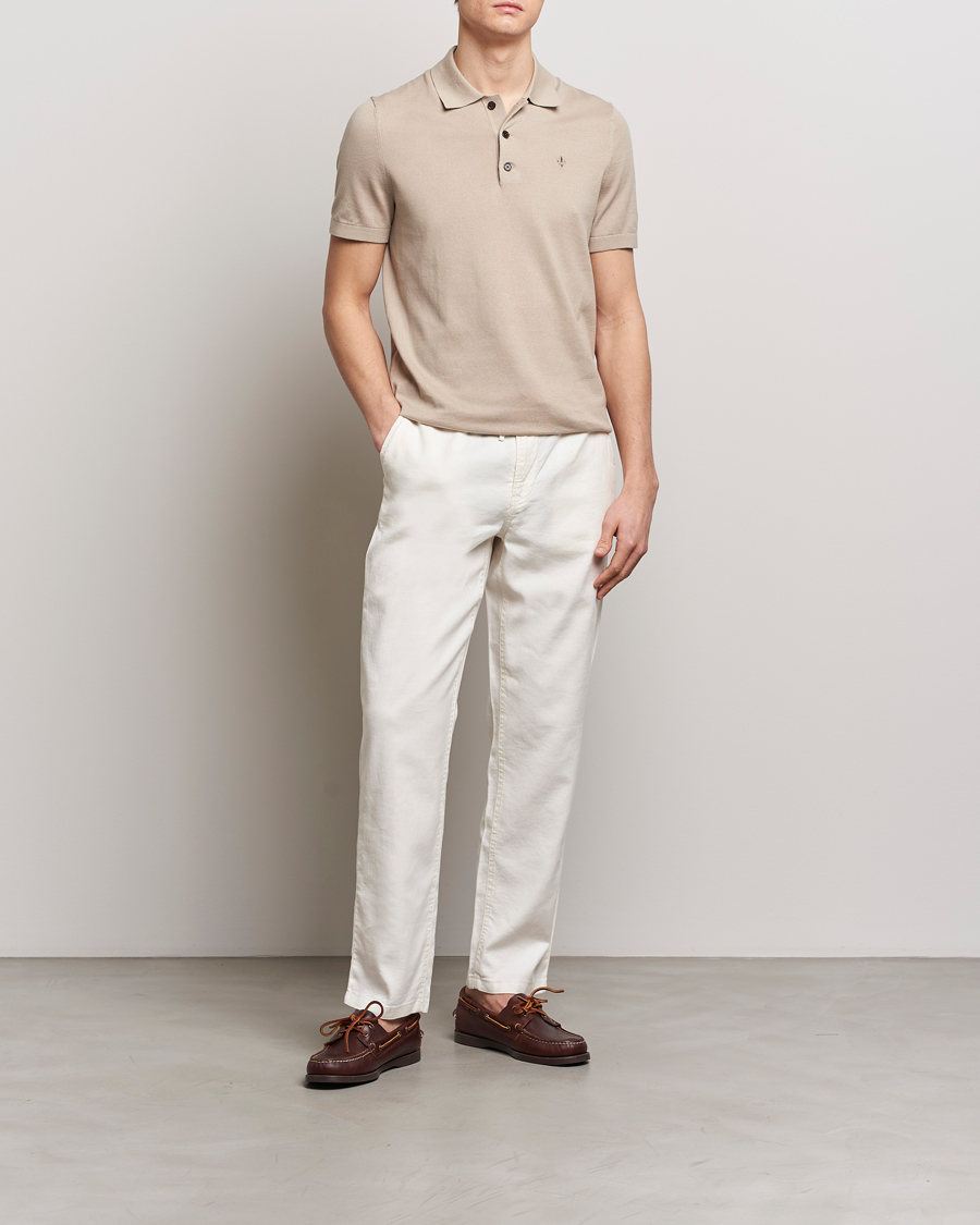 Herre | Gensere | Morris | Cenric Cotton Knitted Short Sleeve Polo Khaki