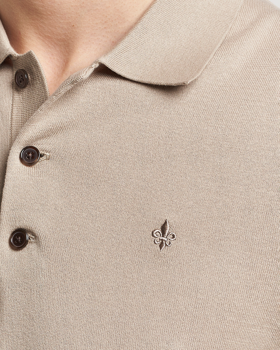 Herre | Gensere | Morris | Cenric Cotton Knitted Short Sleeve Polo Khaki