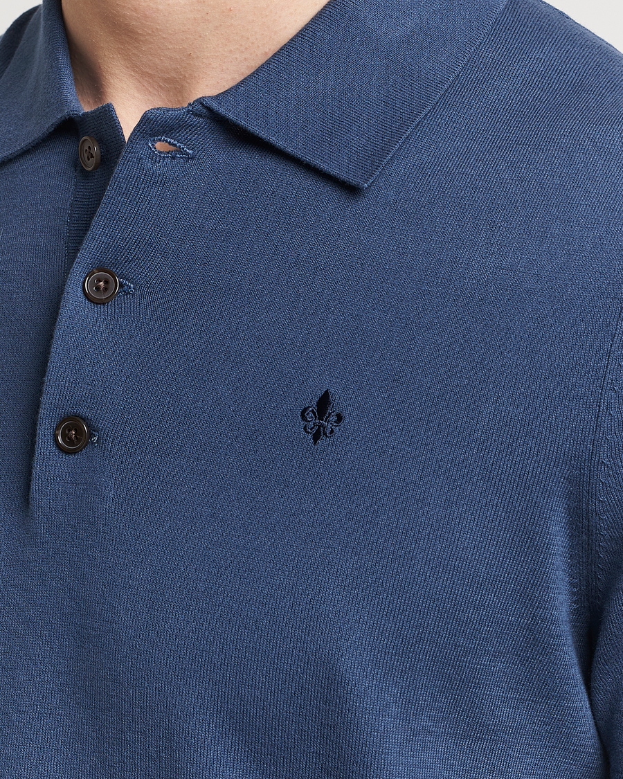 Herre | Gensere | Morris | Cenric Cotton Knitted Short Sleeve Polo Navy