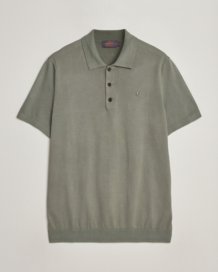 Herre | Gensere | Morris | Cenric Cotton Knitted Short Sleeve Polo Green