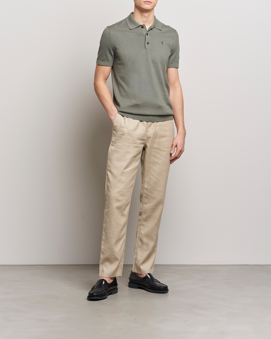 Herre | Gensere | Morris | Cenric Cotton Knitted Short Sleeve Polo Green
