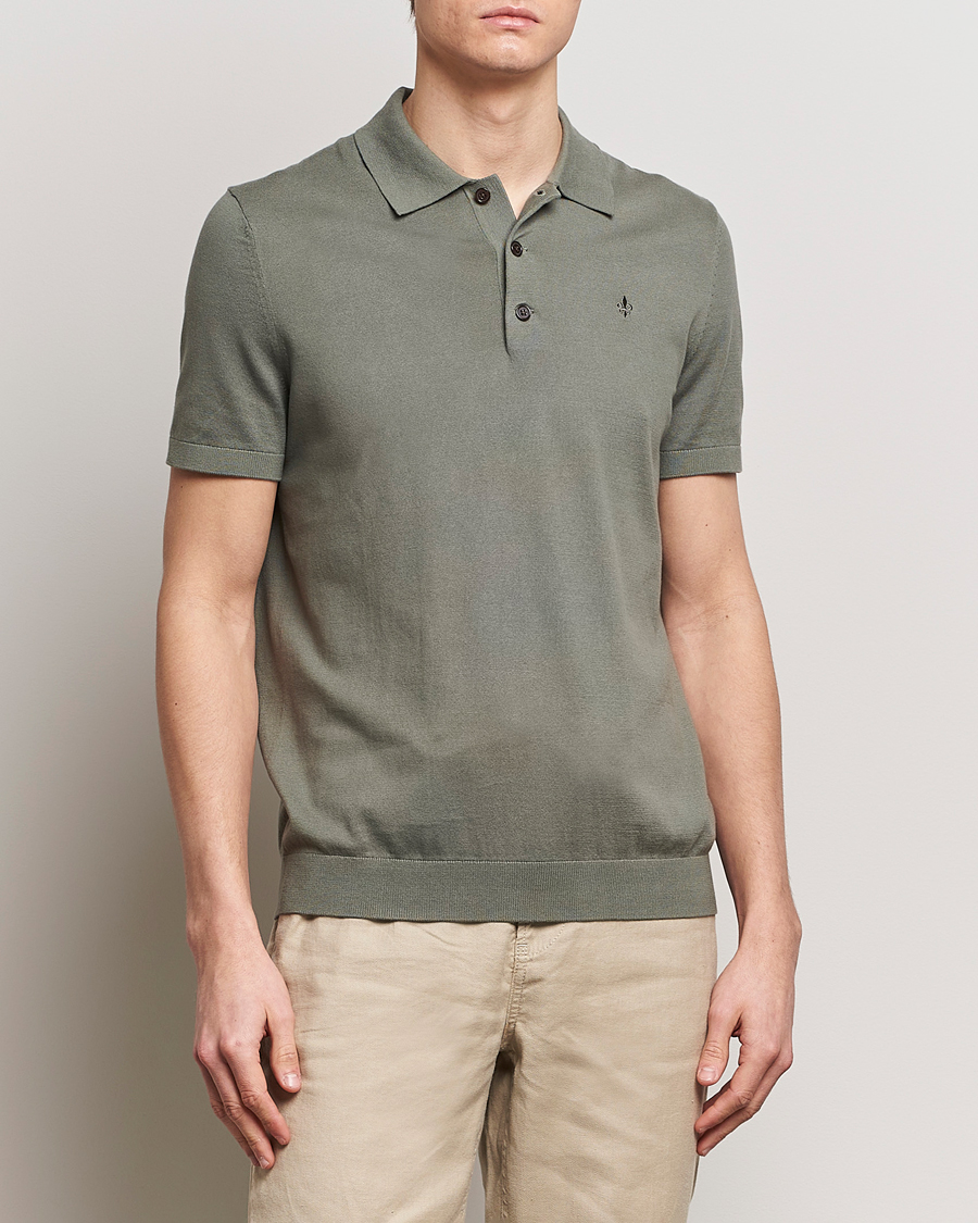 Herre | Gensere | Morris | Cenric Cotton Knitted Short Sleeve Polo Green