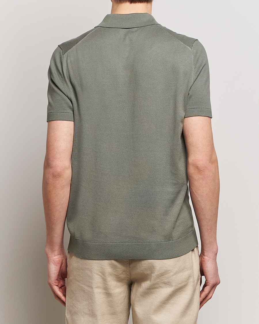 Herre | Gensere | Morris | Cenric Cotton Knitted Short Sleeve Polo Green