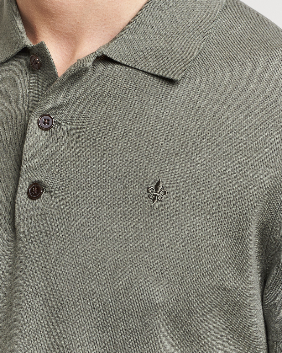 Herre | Gensere | Morris | Cenric Cotton Knitted Short Sleeve Polo Green