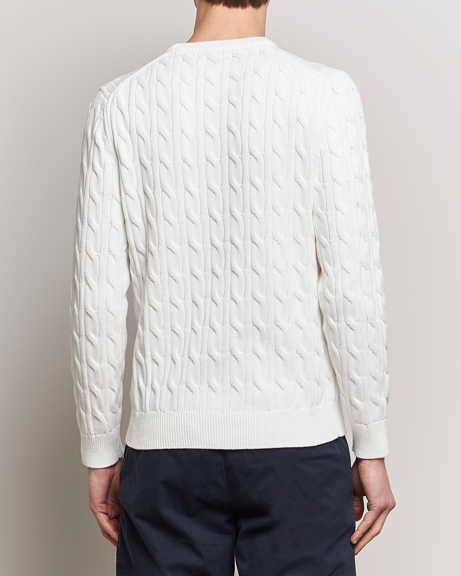 Herre | Gensere | Morris | Ethan Cotton Cable Crew Neck Off White