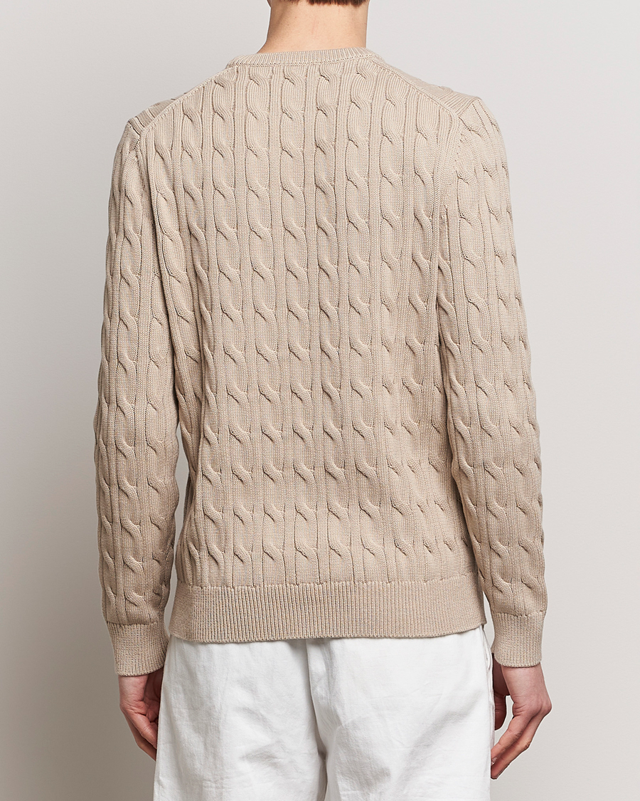 Herre | Gensere | Morris | Ethan Cotton Cable Crew Neck Khaki