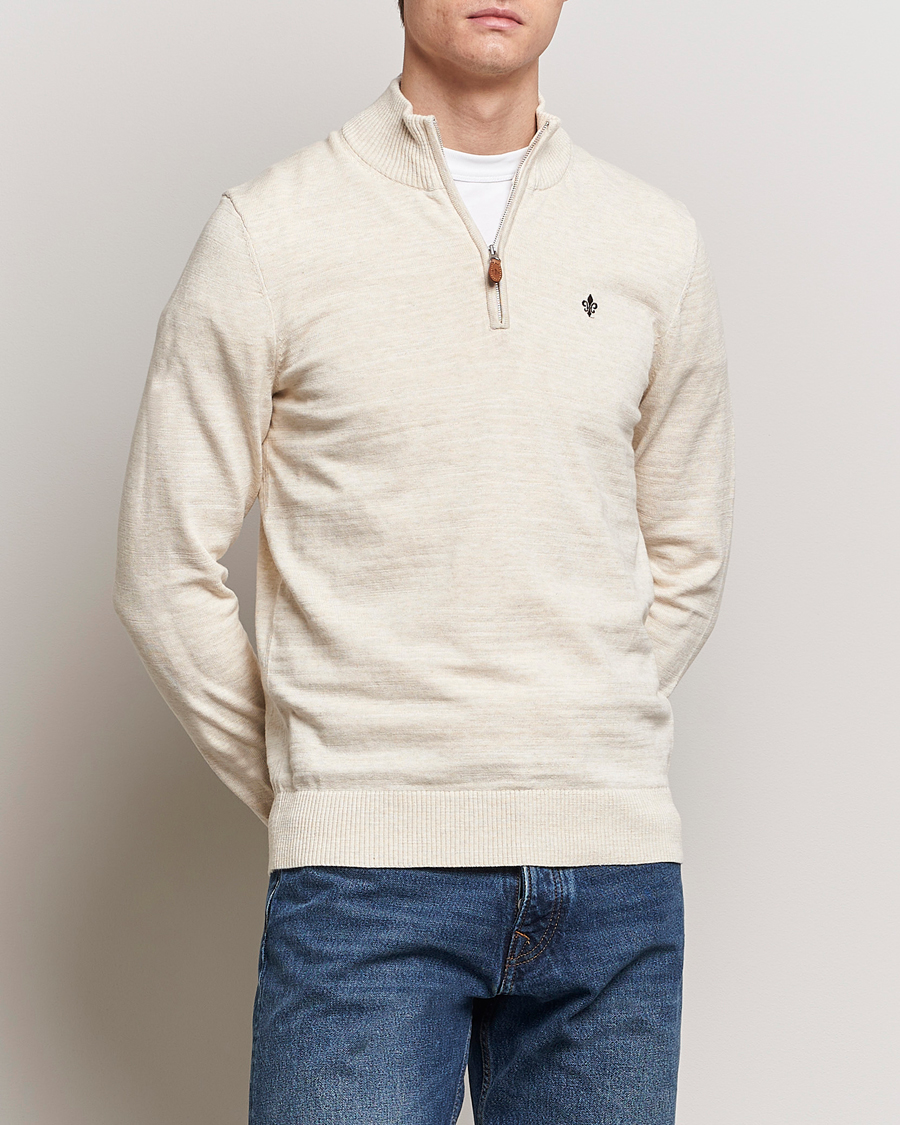 Herr | Half-zip | Morris | Randall Cotton Half Zip Off White