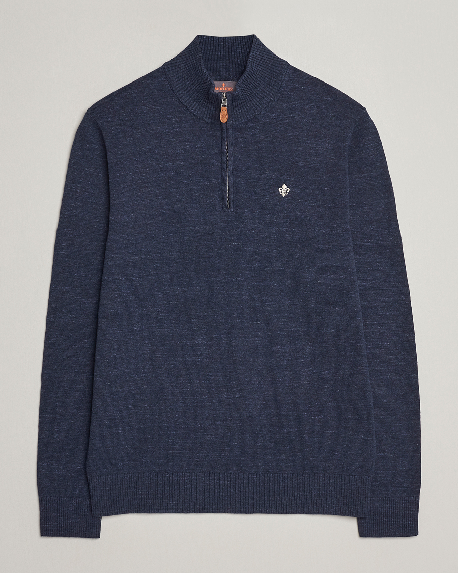 Herre | Gensere | Morris | Randall Cotton Half Zip Navy