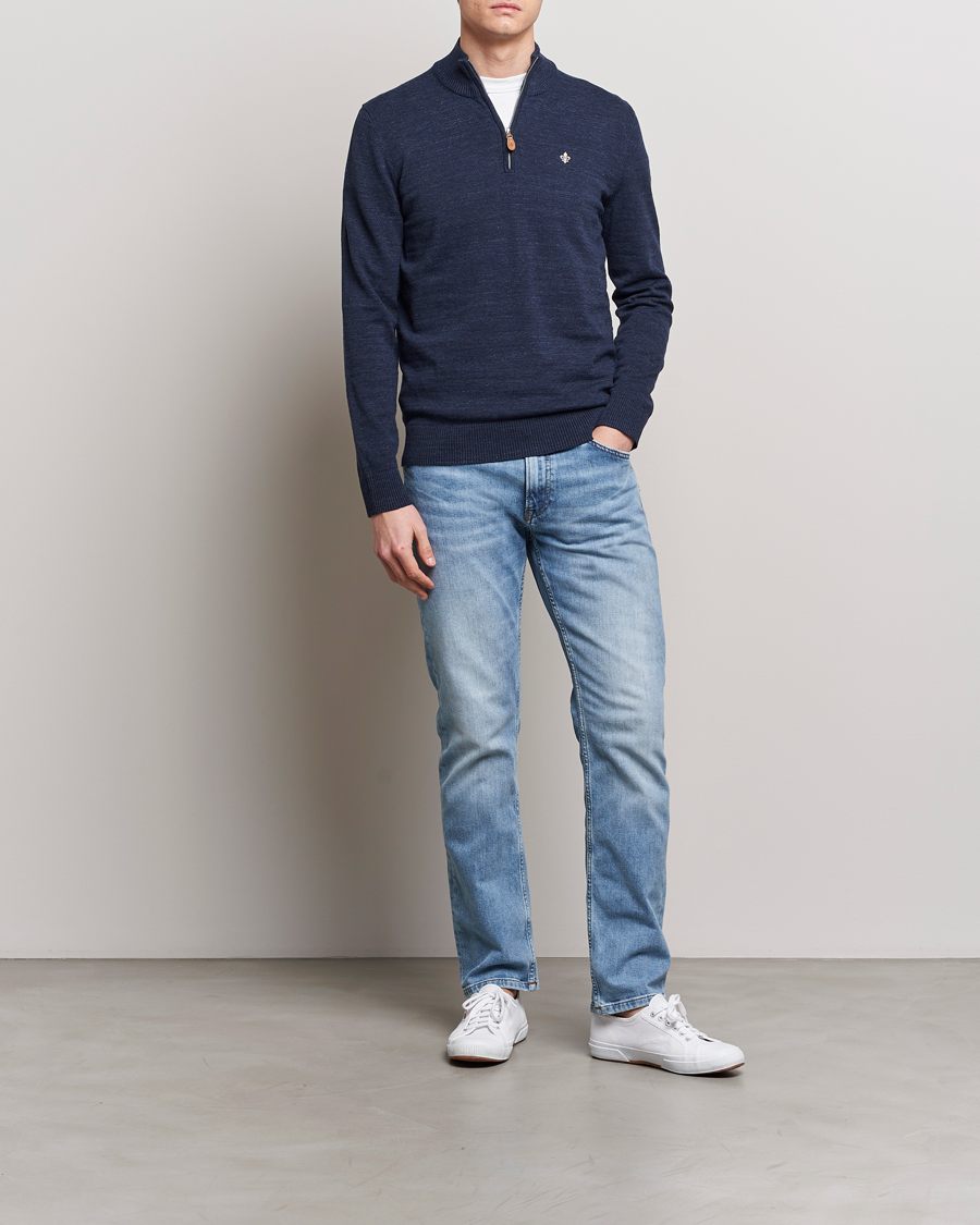 Herre | Gensere | Morris | Randall Cotton Half Zip Navy