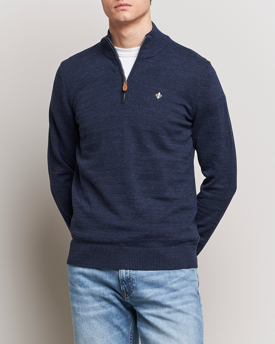 Herre | Half-zip | Morris | Randall Cotton Half Zip Navy