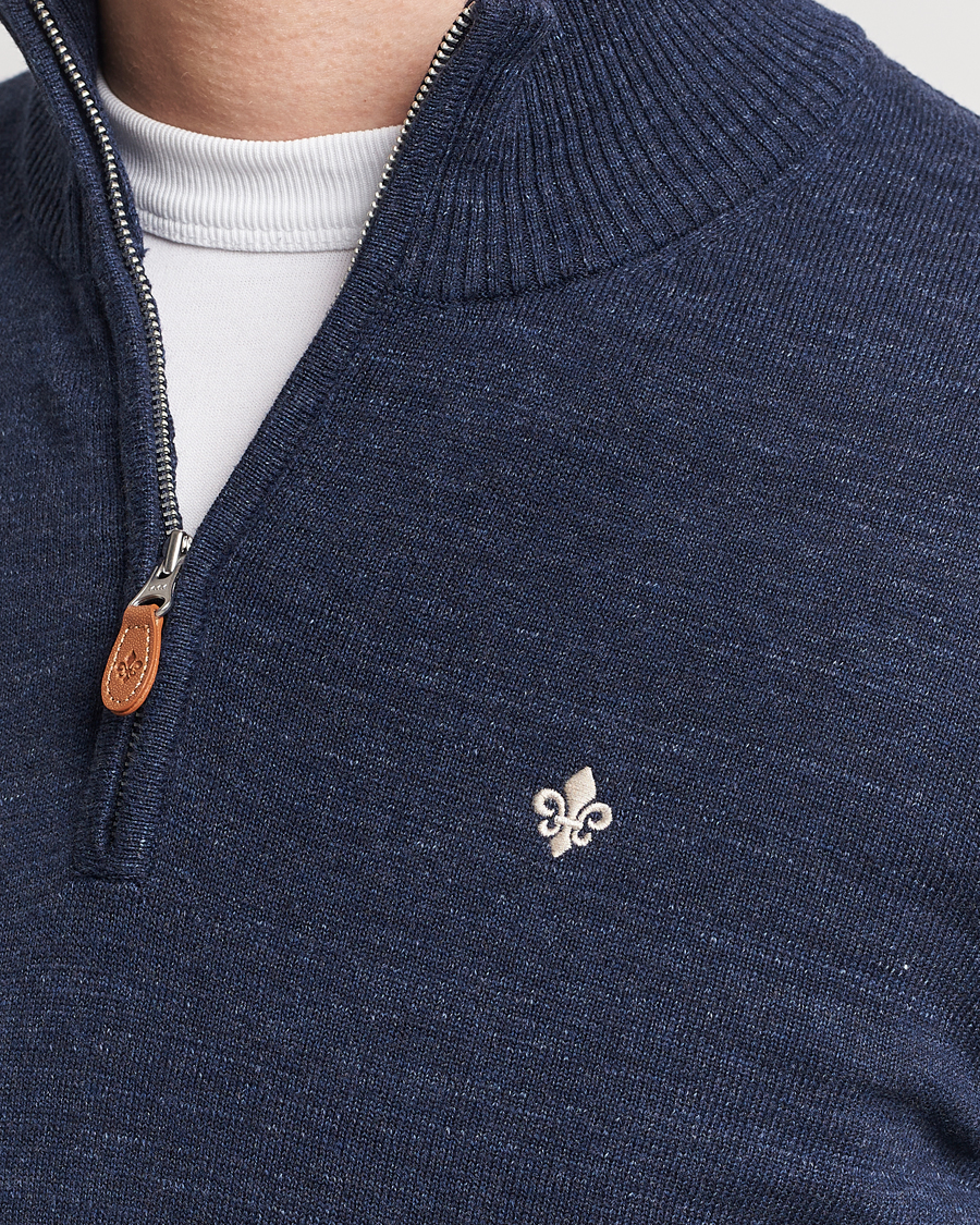 Herre | Gensere | Morris | Randall Cotton Half Zip Navy