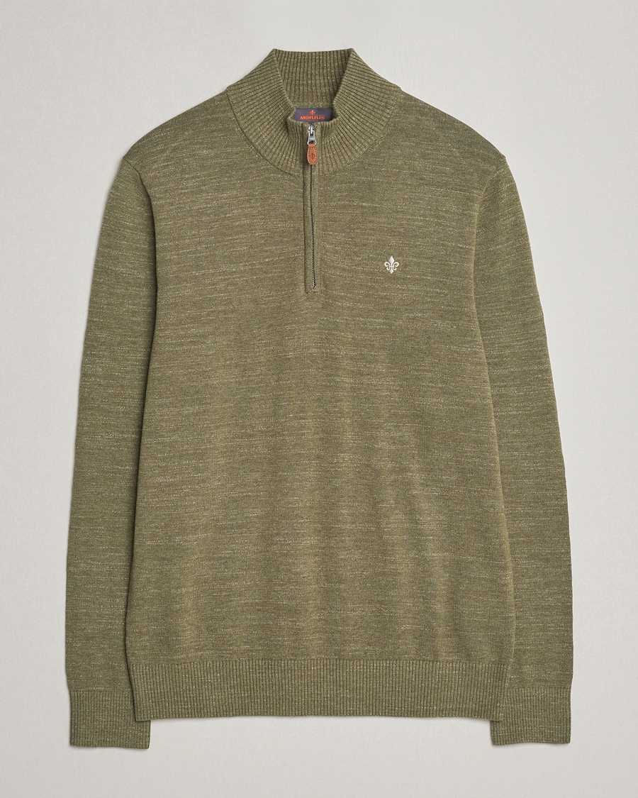 Herre | Gensere | Morris | Randall Cotton Half Zip Green