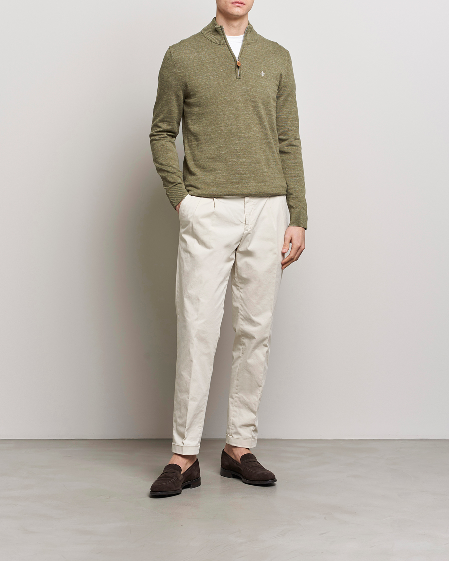 Herre | Gensere | Morris | Randall Cotton Half Zip Green