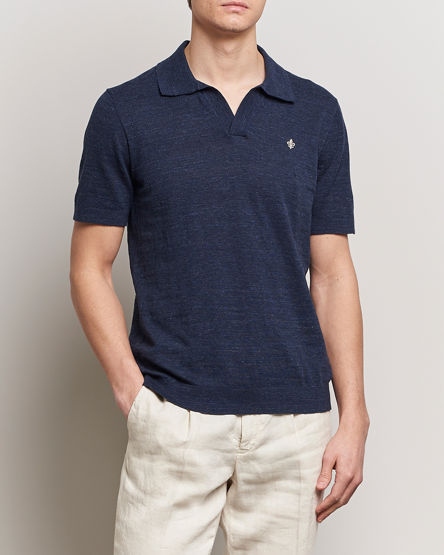 Herre | Nytt i butikken | Morris | Randall Slub Cotton Resort Polo Navy