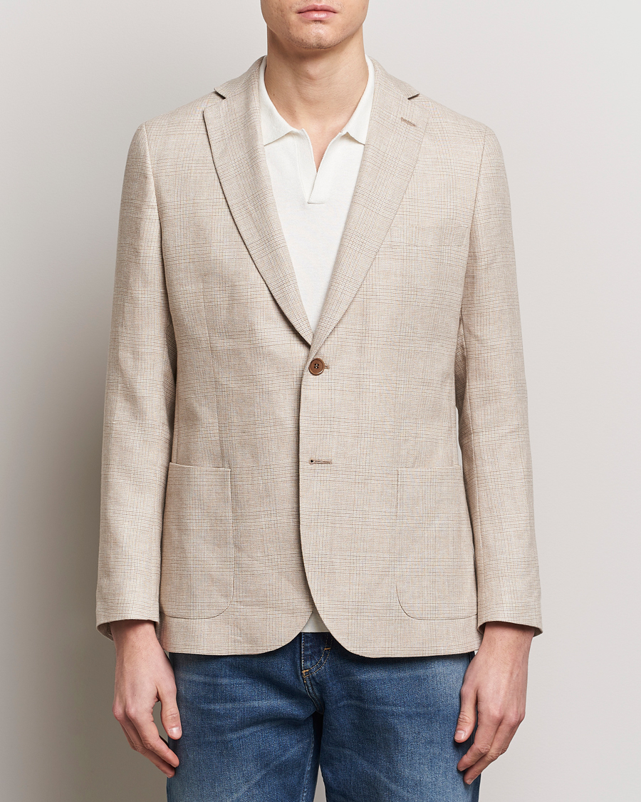 Herre | Dressjakker | Morris | Archie Cotton Glencheck Blazer Khaki