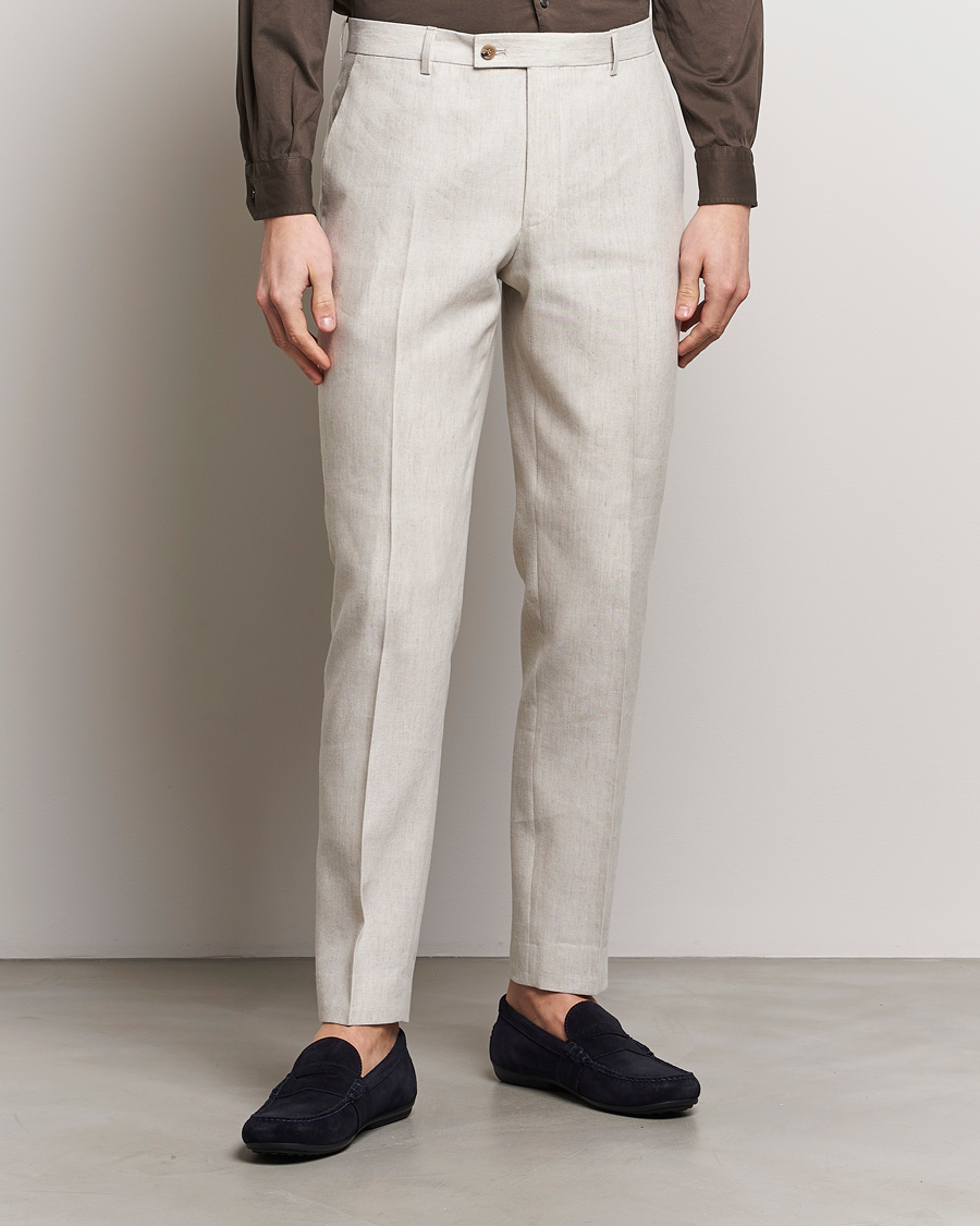 Herre | Klær | Morris | Bobby Linen Suit Trousers Khaki