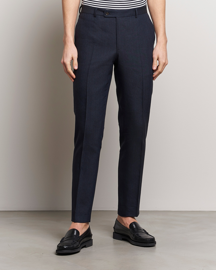 Herre | Avdelinger | Morris | Bobby Linen Suit Trousers Navy