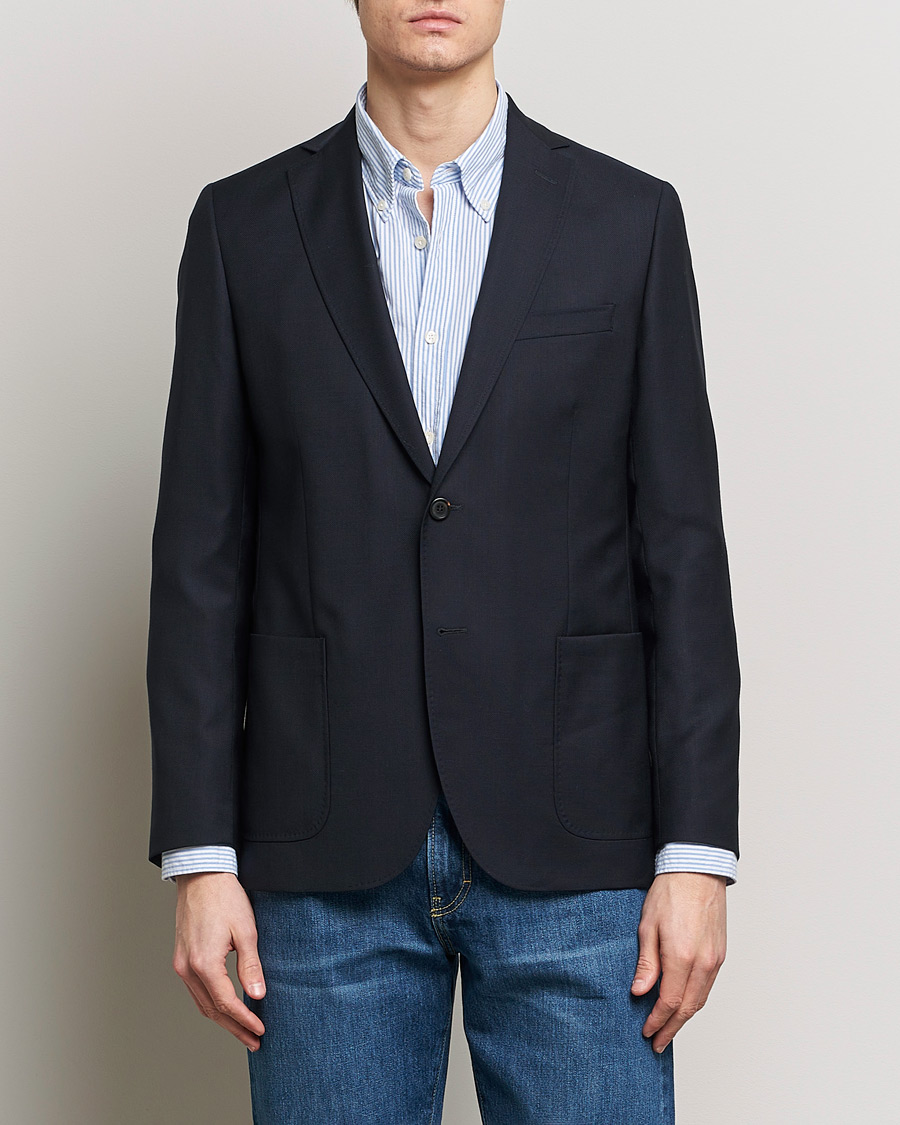 Herre | Klær | Morris | Archie Navy Light Wool Blazer Navy