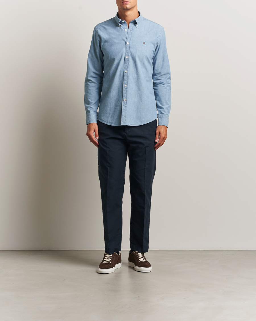 Herre | Skjorter | Morris | Slim Fit Chambray Shirt Blue