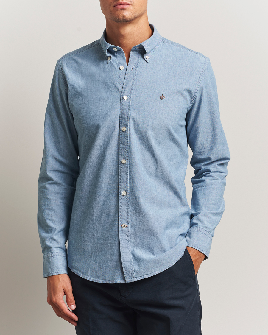 Herre | Skjorter | Morris | Slim Fit Chambray Shirt Blue