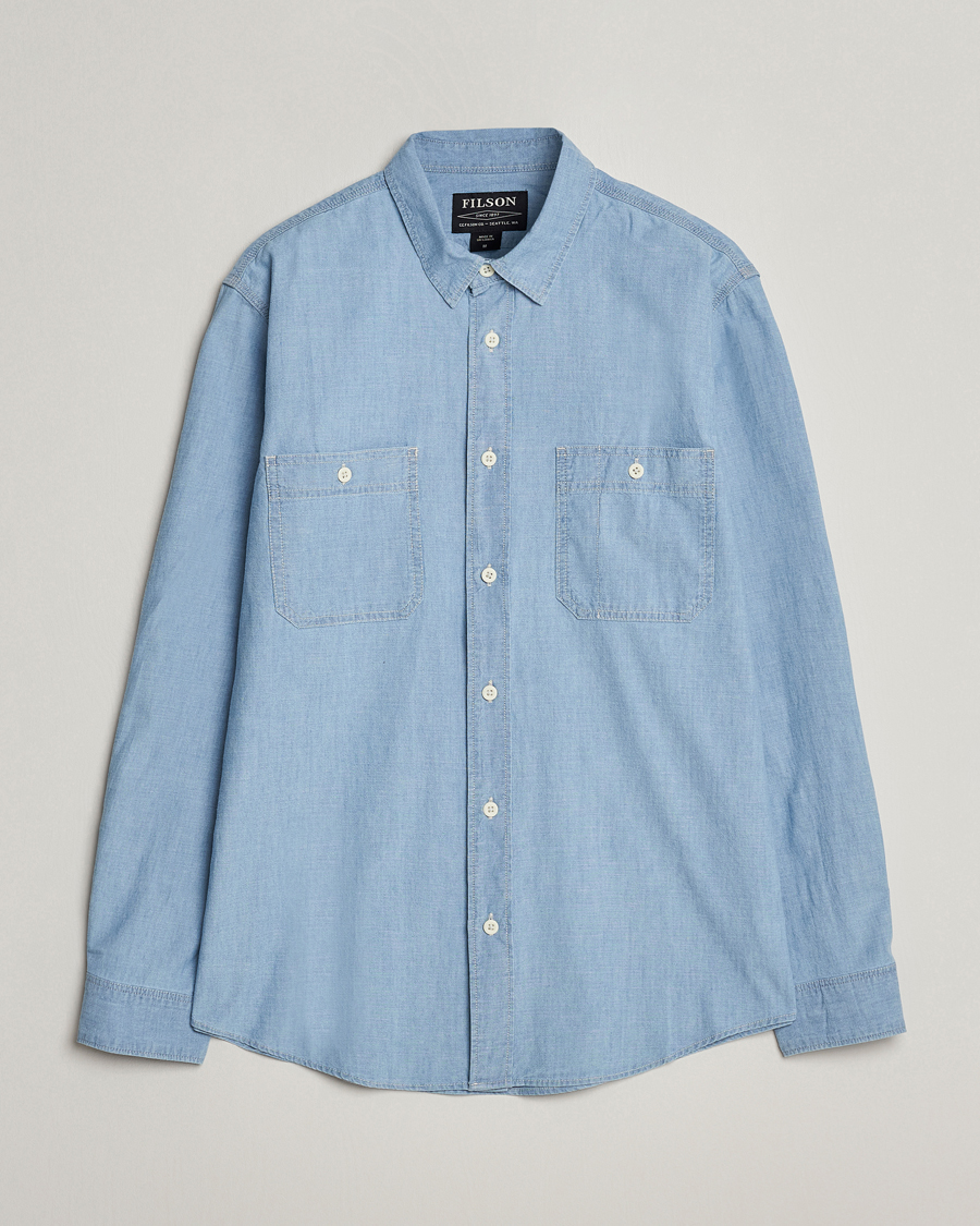 Herre | Skjorter | Filson | Chambray CPO Shirt Light Indigo
