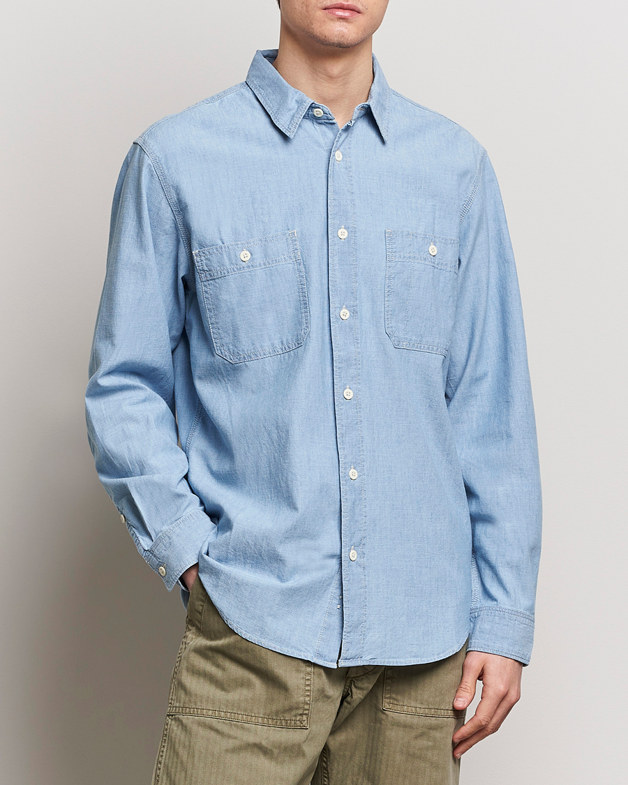 Herre | Casual | Filson | Chambray CPO Shirt Light Indigo