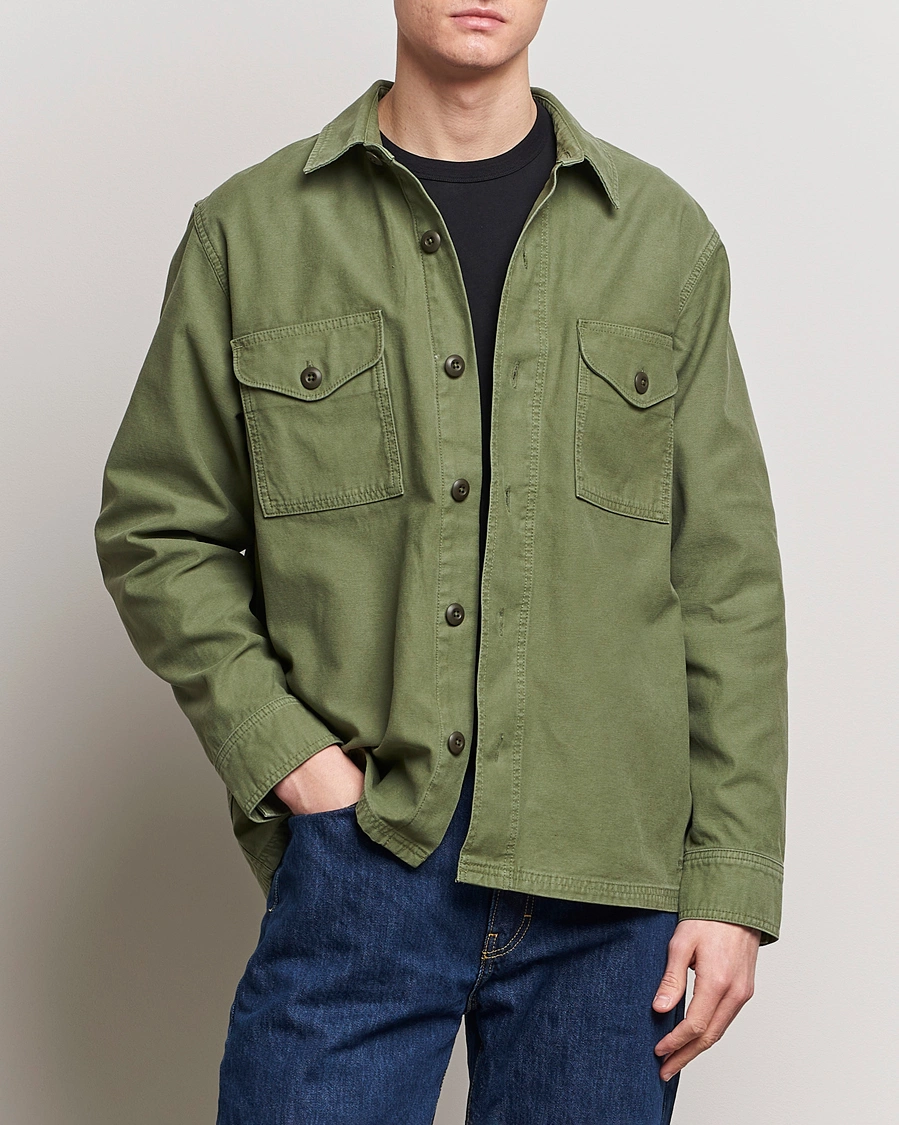 Herre | Klær | Filson | Reverse Sateen Jac-Shirt Washed Fatigue Green