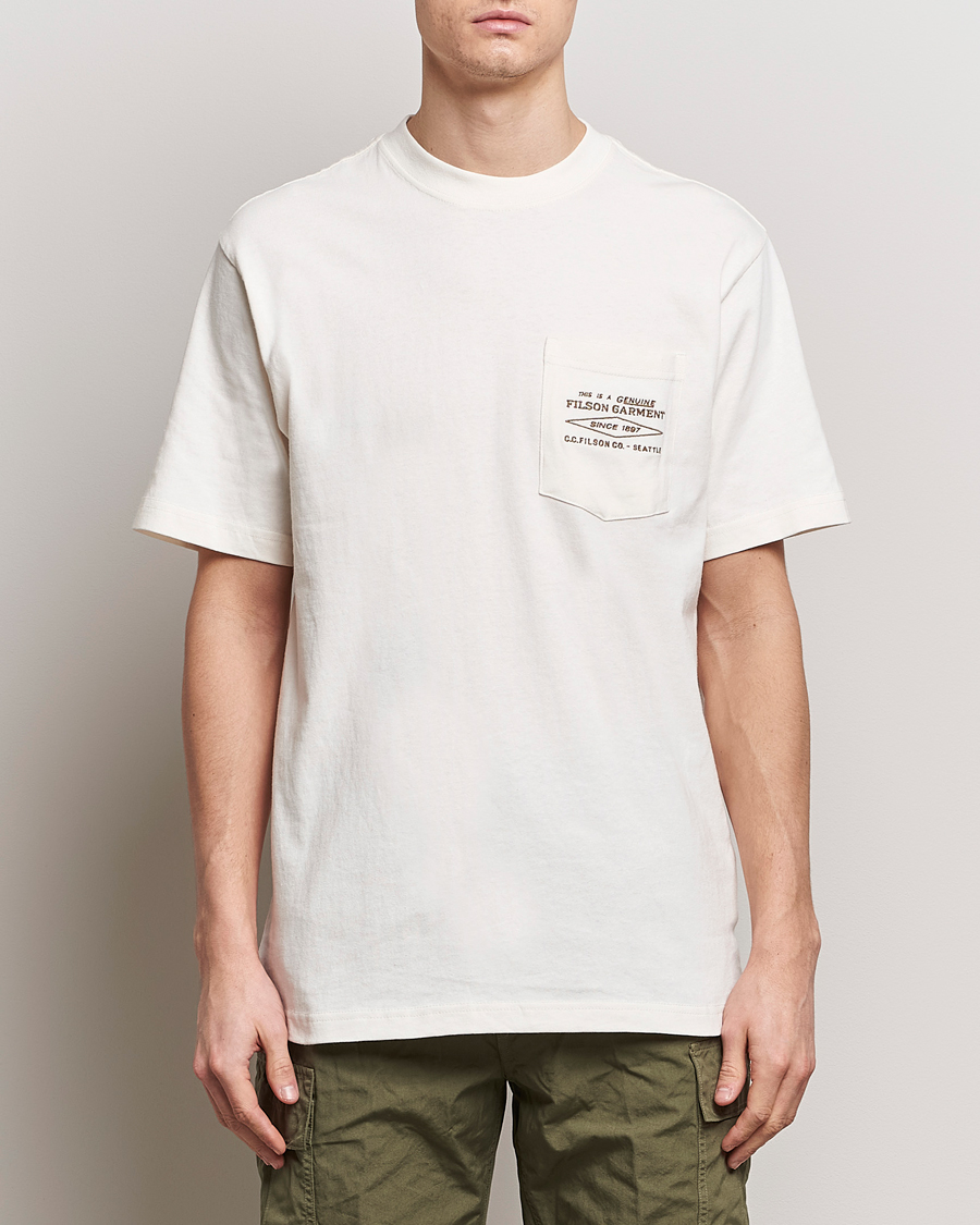 Herre | Avdelinger | Filson | Embroidered Pocket T-Shirt Off White