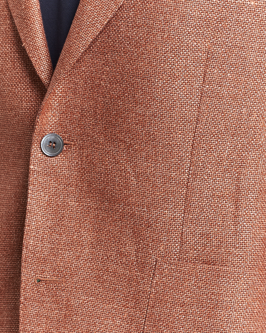 Herre | Dressjakker | Oscar Jacobson | Ferry Hopsack Hemp/Wool Blazer Orange